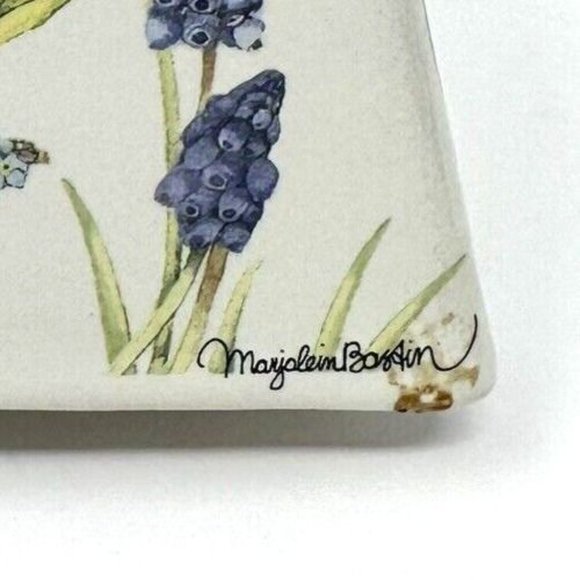 Hallmark Ceramic Jar Candle Shade Topper Floral & Butterflies Marjolein Bastin - Picture 5 of 10